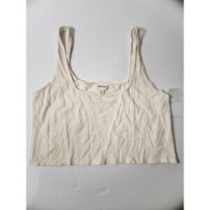 Open Edit Crop Tank Top Womens XL White